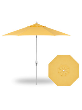 9' Auto Tilt Umbrella White / Lemon